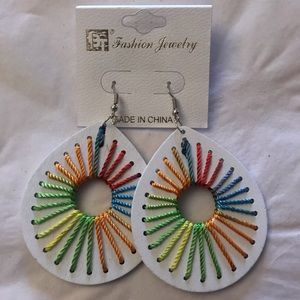 NWT Multi Colored Thread Earrings